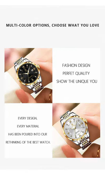 Luxury Woman Watch Waterproof Stainless Steel Luminous Date Ladies Watch Fashion Simple Casual Women’s Quartz Watches