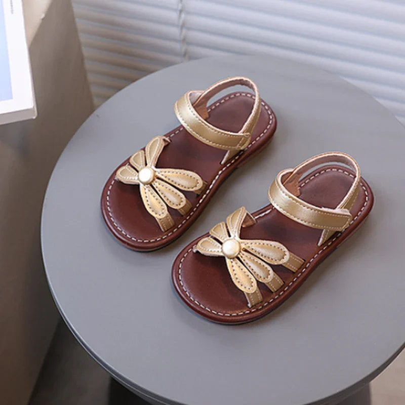 Summer Girls Sandals Flower Soft Bottom Baby Beach Sandals Open Toe Kids Girls Princess Shoes