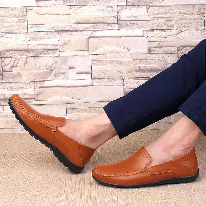 Genuine Leather Men Casual Shoes Luxury Brand Formal Men Loafers Moccasins Italian Breathable Slip on Male Boat Shoes Size 37-47