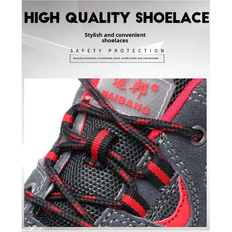 Breathable Lightweight Steel Toe Safety Shoes Labor Protection Anti Smashing & Piercing Comfortable and Secure Work Footwear