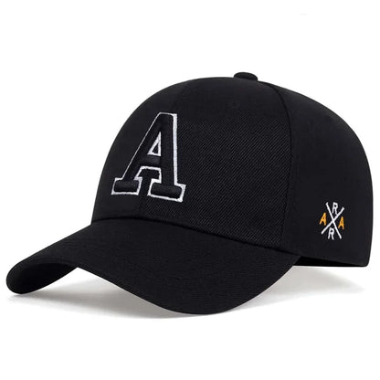 Unisex  A Letter Embroidery Baseball Cap Spring and Autumn Snapback Hat Adjustable Casual Cap Sunscreen Hat