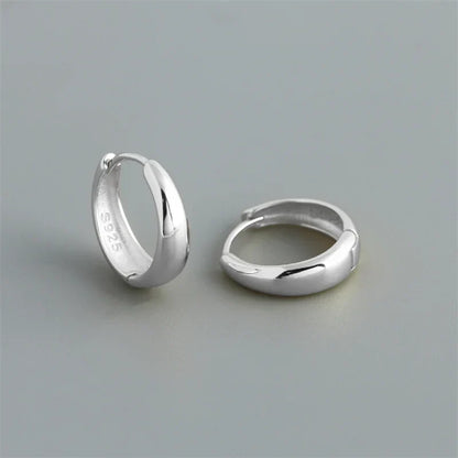 925 Sterling Silver Simple Statement Matte Large Huggies Hoop Earrings for Men Women Fine Gothic Punk Charms S925 Jewelry