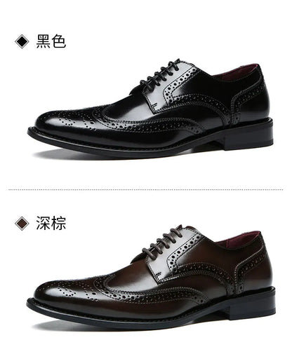 2023 High Quality Handmade Oxford Dress Shoes Men Genuine Cow Leather Suit Shoes Footwear Wedding Formal Italian Shoes Hot