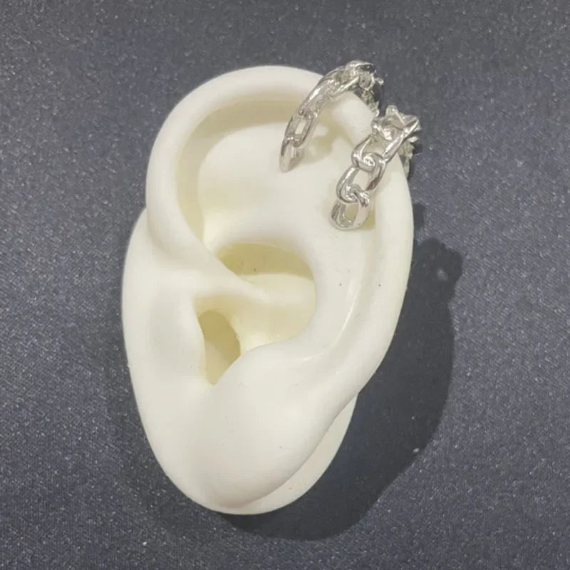 Silver Color Zirconia Pearl Clip On Earrings for Women Geometric Ear Cuff Without Piercing Girl Jewelry Gifts