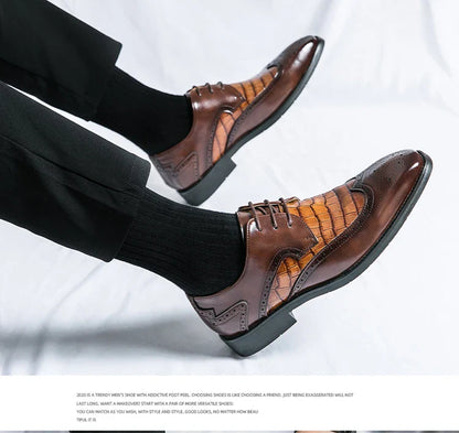 Brock British Korean version high-end suit shoes wedding small leather shoes men's business formal wear trendy men's shoes