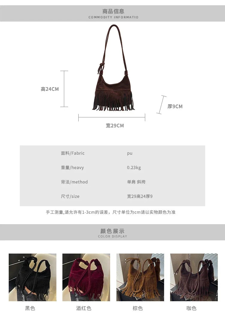 Fringed Interior Compartment Tote Bags Sewing Thread Large Capacity 2024 Hot Sale Bags for Women Zipper Pu Women's Handbags
