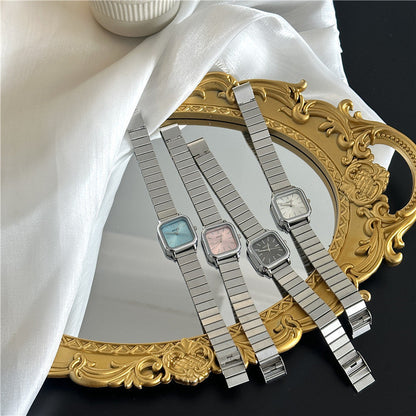 New Brand Steel Band Square Quartz Watch Retro Minimalist Temperament Small Dial Watch Female Student Wristwatch Dropshipping