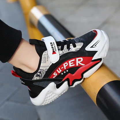 Sport Kids Sneakers Boys Casual Shoes For 5-16Years Old Children Tennis Leather Non Slip Fashion Running Shoes