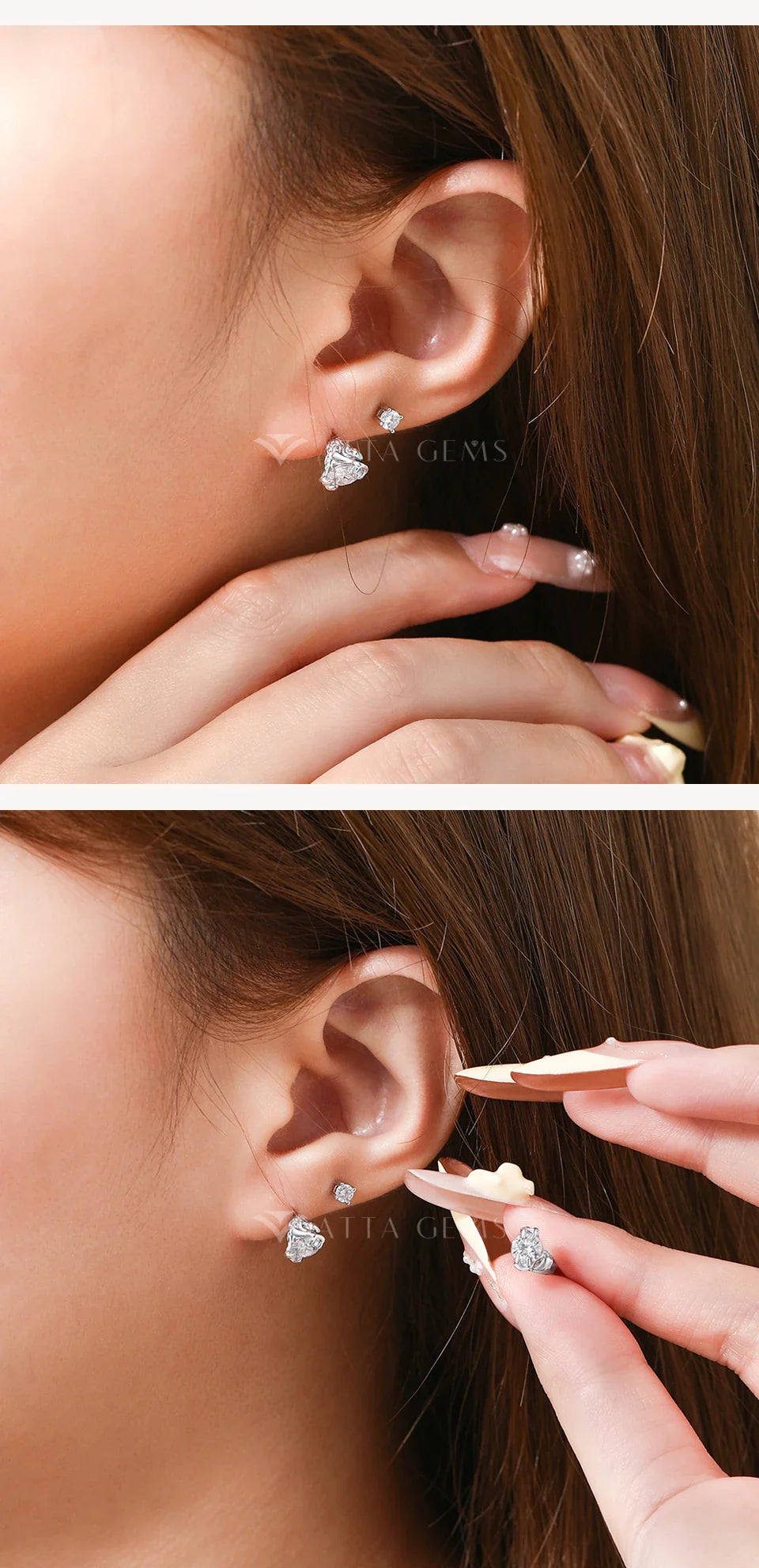 Round Cut 0.5CT Moissanite Stud Earrings 925 Sterling Silver 18K Gold Plated ForWomen Girl Sparkling Engagement Jewelry