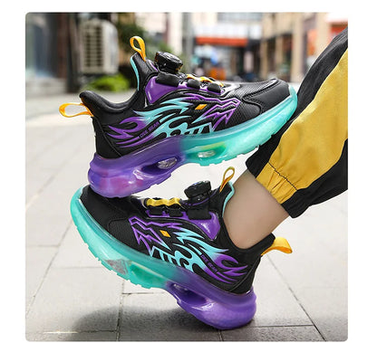 Boys leather lightweight winter sports shoes children's basketball running shoes spring and autumn new rubber soles