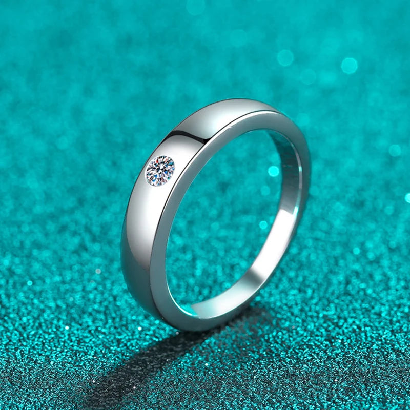 D VVS1 Moissanite Ring for Women Man Sparkling Wedding Eternity Bands Sterling Silver 925 Engagement Rings Fine Jewelry