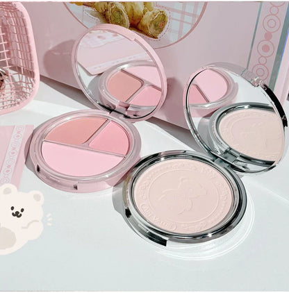 7PCs Multipurpose Makeup Sets Include 3 Matte Lip Mud,1 Pressed Powder,1 Blush,1 Eyes Palette And Necklace Cosmetics