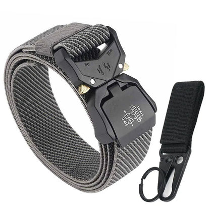 140cm Elastic Belt For Men Aluminum Alloy Quick Release Buckle Strong Nylon Tactical Belt Male Military Accessories