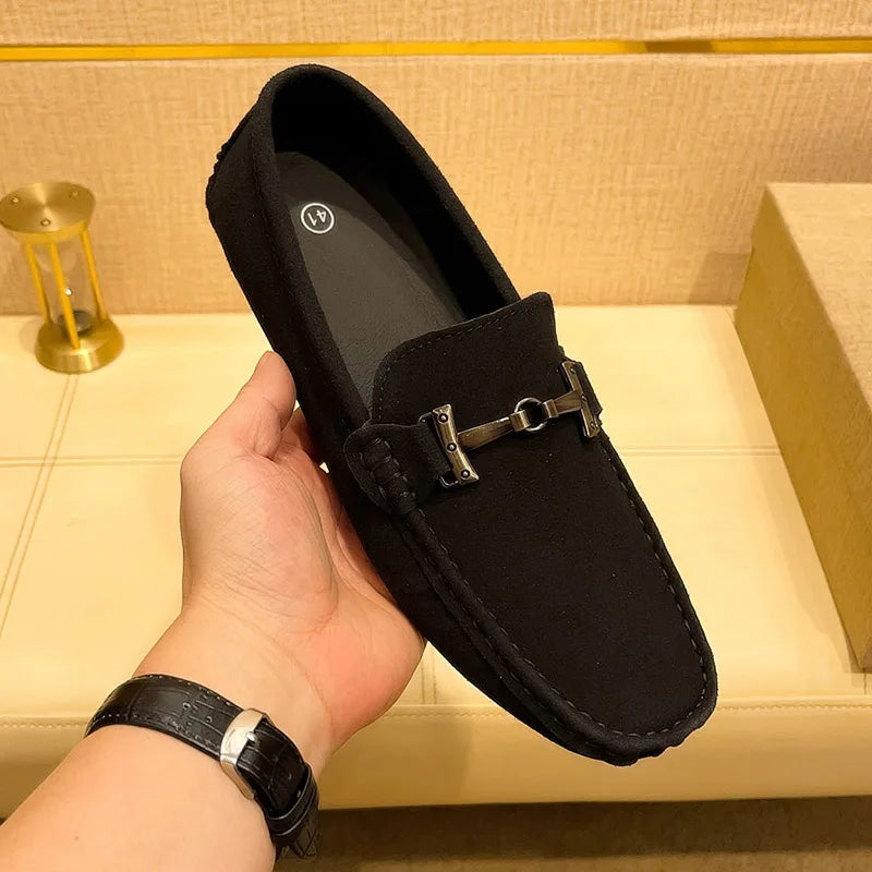 Suede Men Casual Shoes Lazy Shoes Male Breathable Slip-on Mens Driving Flat Shoes Comfortable Boat Shoe Loafers Moccasins