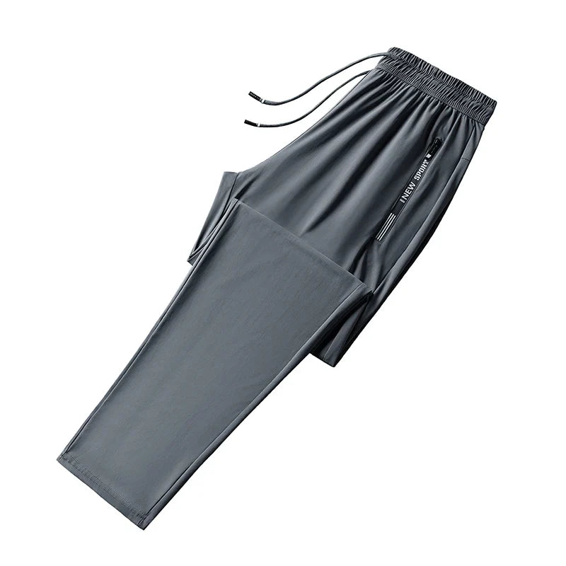 Men's Outdoor Running Fitness Fashion Trend Ice Silk Pants for Spring and Summer Windproof Breathable Lightweight Casual Pants