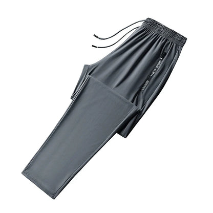 Men's Outdoor Running Fitness Fashion Trend Ice Silk Pants for Spring and Summer Windproof Breathable Lightweight Casual Pants