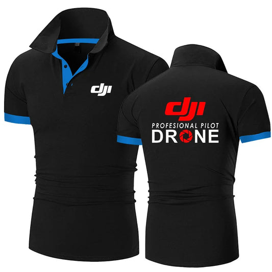 Professional Pilot Drone 2024 Men's New Summer Print Fashion Polo Shirts Comfort Short Sleeves Harajuku Casual Sport Top