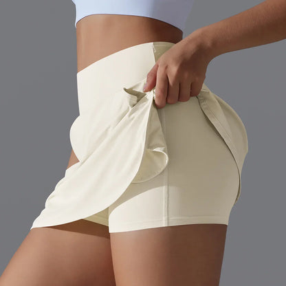 Women Gym Running Shorts Double Deck Quick Dry Gym Sport Shorts Fitness Jogging Workout Shorts With Pocket Sports Tight Short
