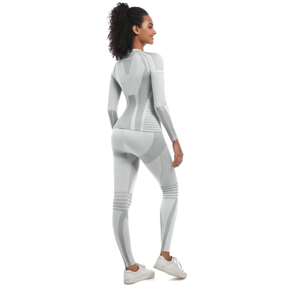 Women Skiwear Set Yoga Set Skiing Underwear Fitness Workout Thermal Gym Ski Snowboarding Running Yoga Exercise Suit Long Johns
