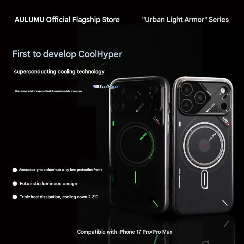 Frosted Mobile Phone Case for IPhone 17 Pro Max Luminous Translucent Full-Inclusive Anti-fall Magnetic Phone Case Gift