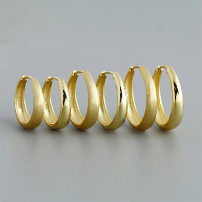 925 Sterling Silver Simple Statement Matte Large Huggies Hoop Earrings for Men Women Fine Gothic Punk Charms S925 Jewelry