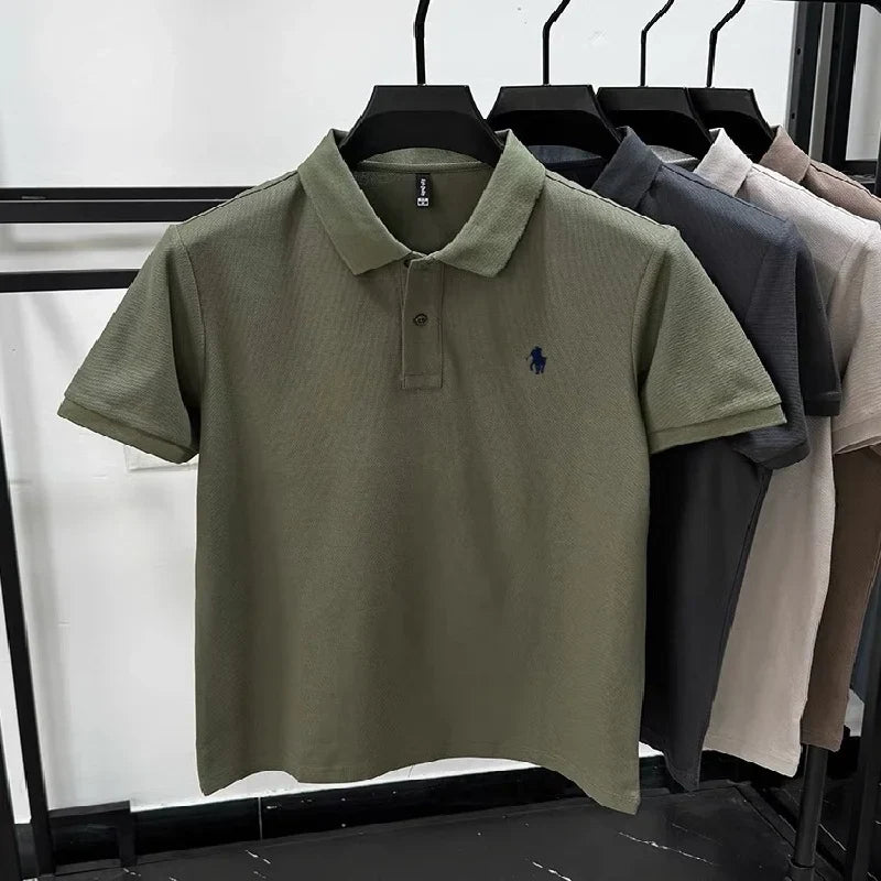 100% pure cotton fashionable personalized men's classic pony embroidered comfortable polo shirt summer new casual short sleeve