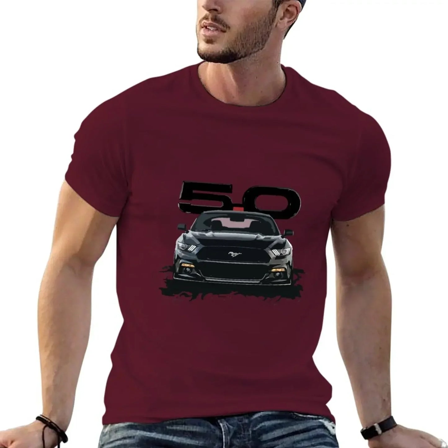 Black Mustang S550 T-Shirt for a boy hippie clothes vintage plain t shirts men