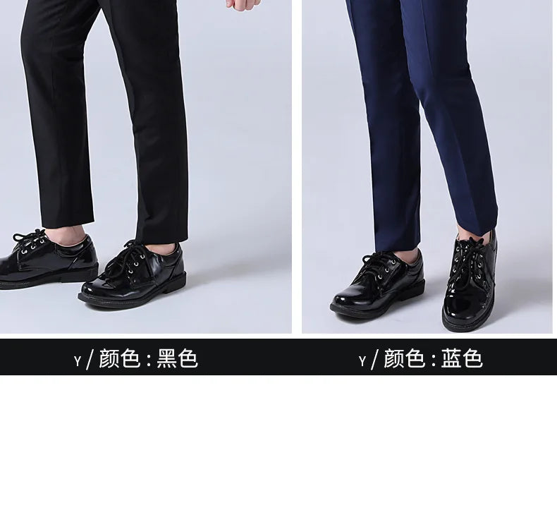 1-14 Years Children Boy Wedding Suit Black Nave Blue Elegant Suits For Children Boys Suits Outfits Set Teenager Kids Suits