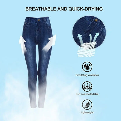 Women Plus Size Pencil High Waist Denim Pants
