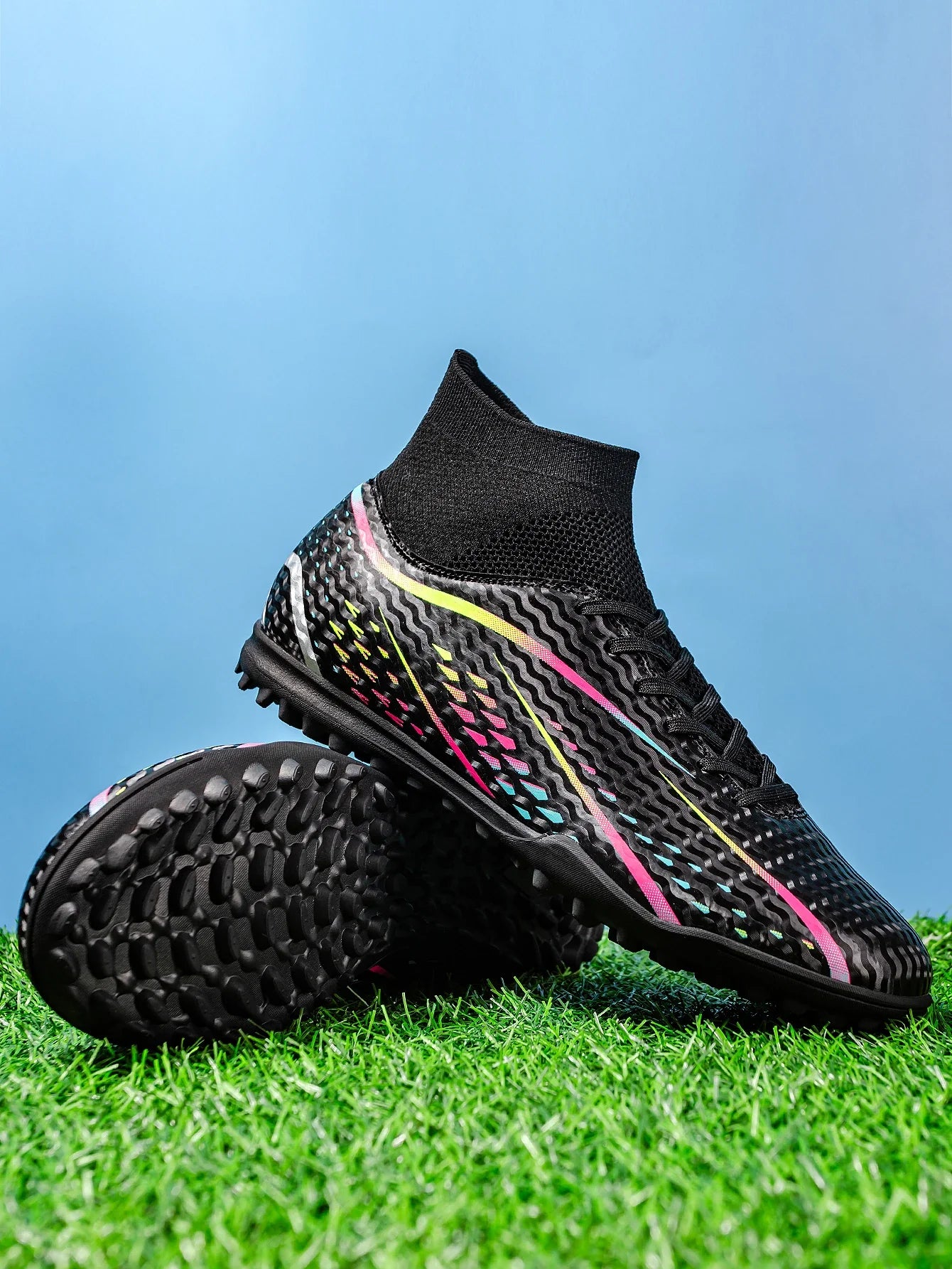 Classic TF Turf football shoes PU Fabric Comfort Upper Rubber Abrasion Resistant Sole Unisex Kids Sports Sneakers