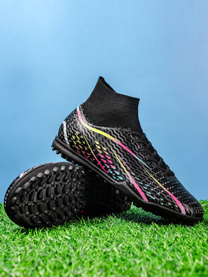 Classic TF Turf football shoes PU Fabric Comfort Upper Rubber Abrasion Resistant Sole Unisex Kids Sports Sneakers