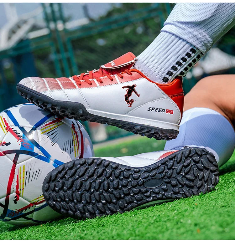 Men Football Boots FG/TF Soccer Shoes Breathable Professional Turf Outdoor Non-slip Long Spikes Adult Training Futsal Sneakers