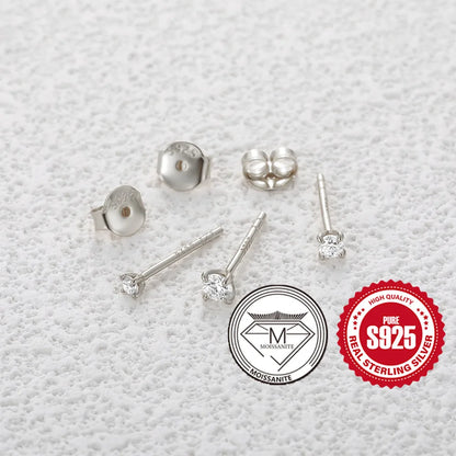 0.5-1.2 Carat D Color Moissanite Ear Stud Earrings For Women 925 Sterling Silver Sparkling Piercing Earring Fine Jewelry