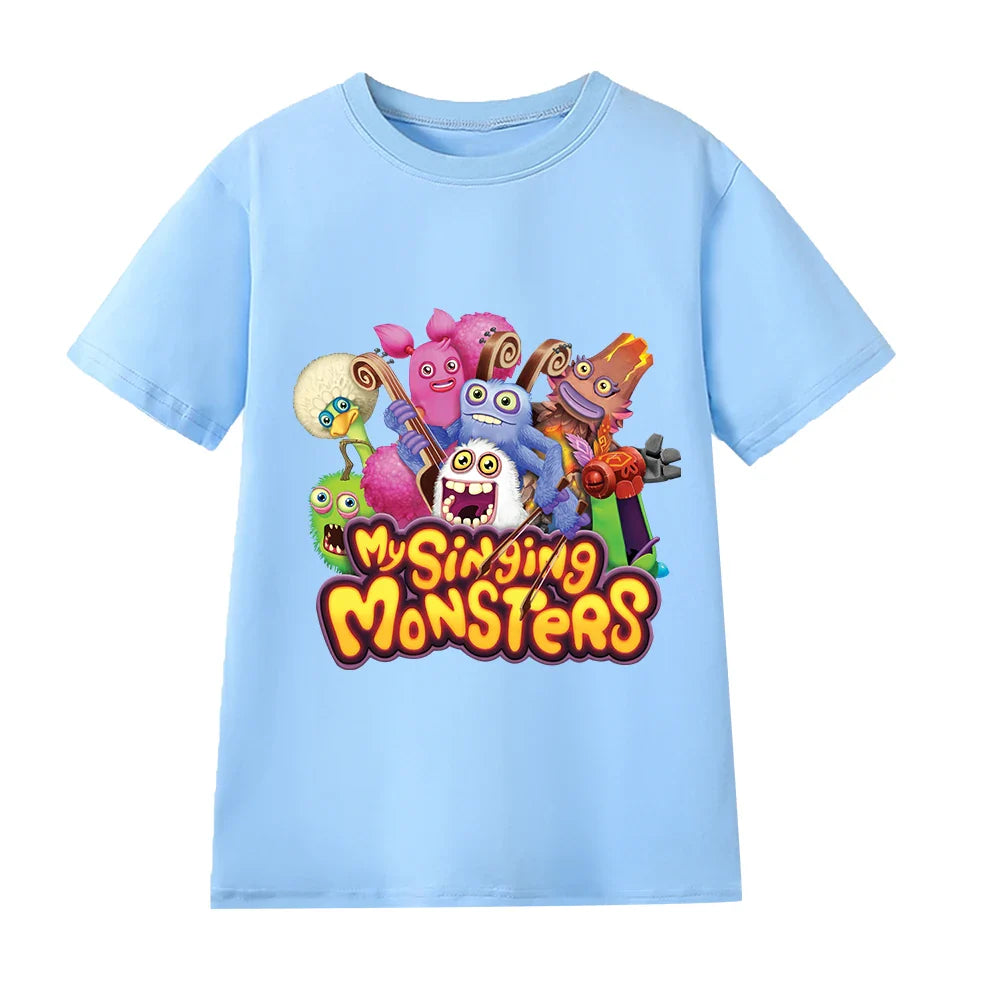 Summer Kids Cartoon Print Sport Clothing Suit Monsters Boys Casual Outfits Children Breathable T Shirt Pocket Shorts 2 Piece Set