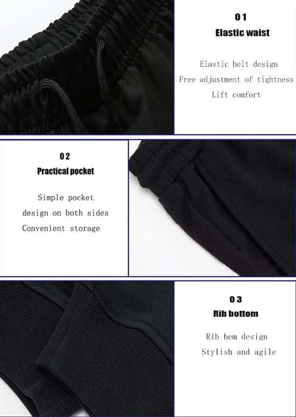Printed Men's Sweatpants Spring Autumn Jogging Trousers Fitness Loose Fit Clothing Solid Color Outfit Streetwear Pants