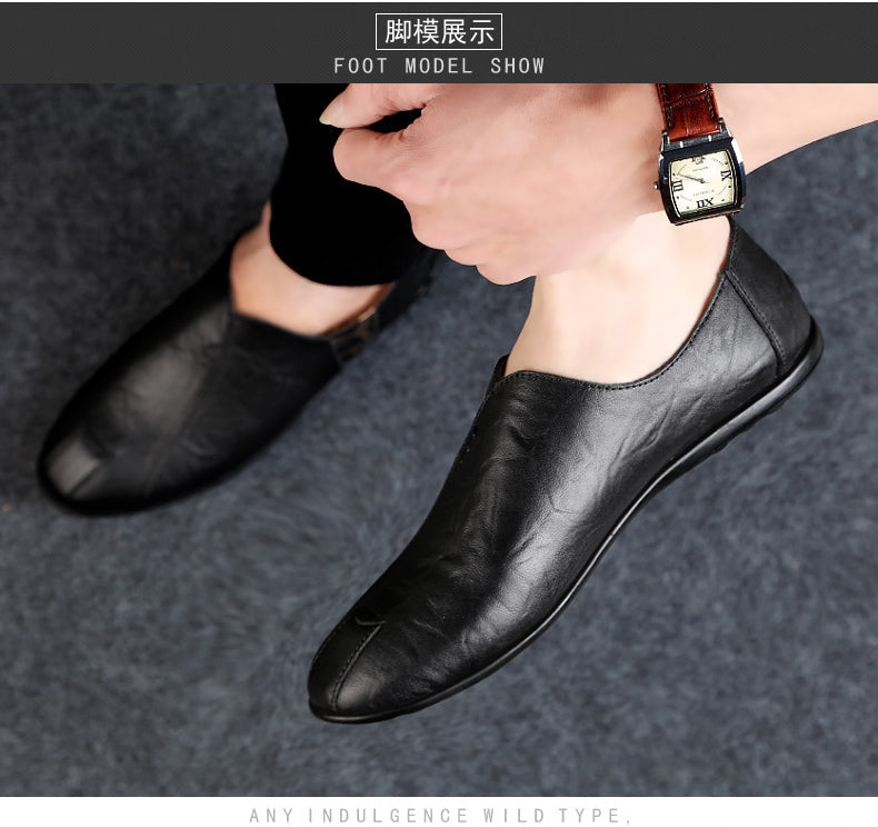Genuine Leather Men Casual Shoes Luxury Brand Soft Mens Loafers Breathable Moccasins Slip on Lazy Driving Shoes Plus Size 38-47