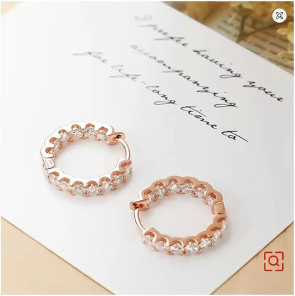 2.6cttw D Color Moissanite Earrings for Women 100% S925 Sterling Silver Hoop Earrings Plated 18K Fine Jewelry Wholesale