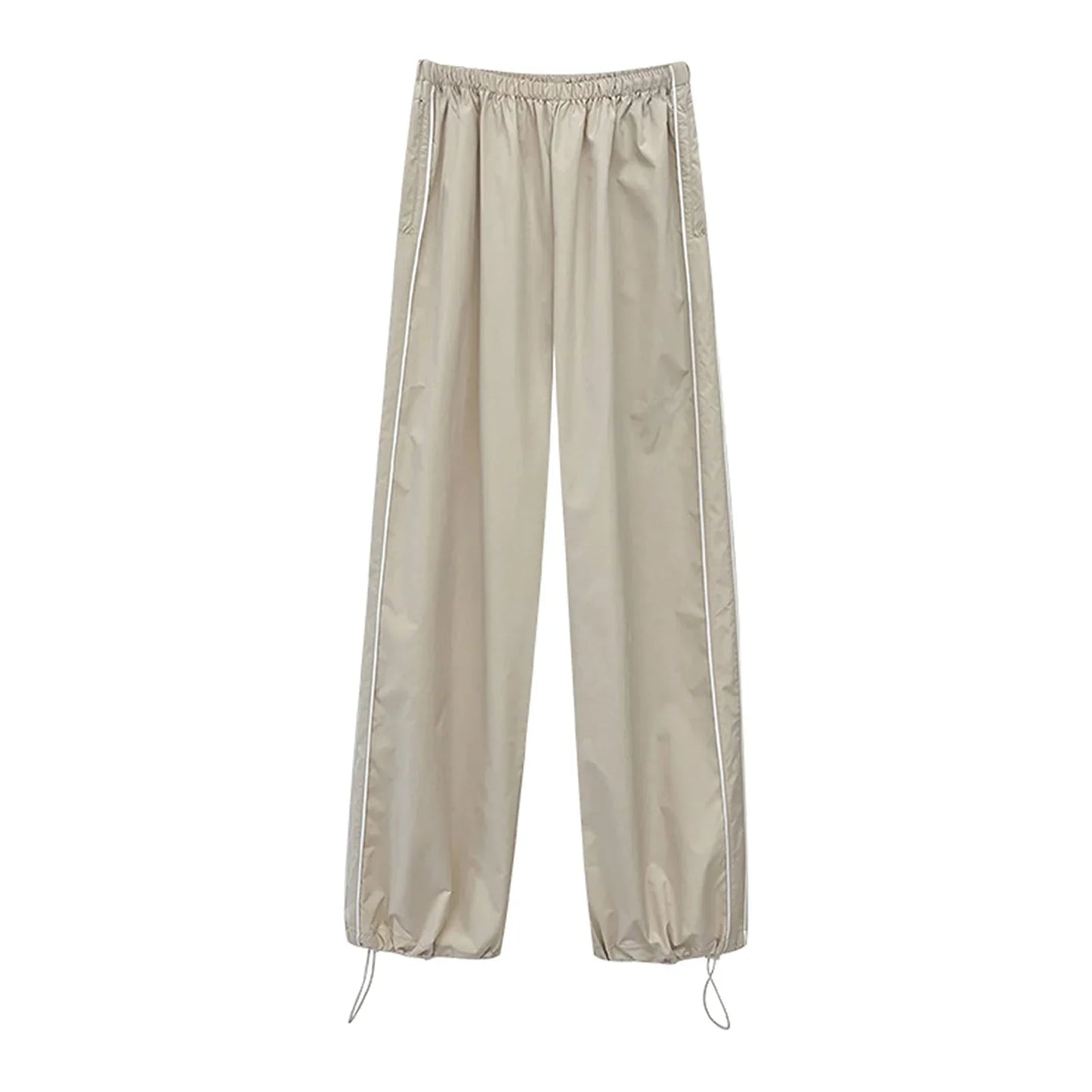 Y2K Loose Cargo Pants Elastic Waist Baggy Wide Leg Straight Trousers