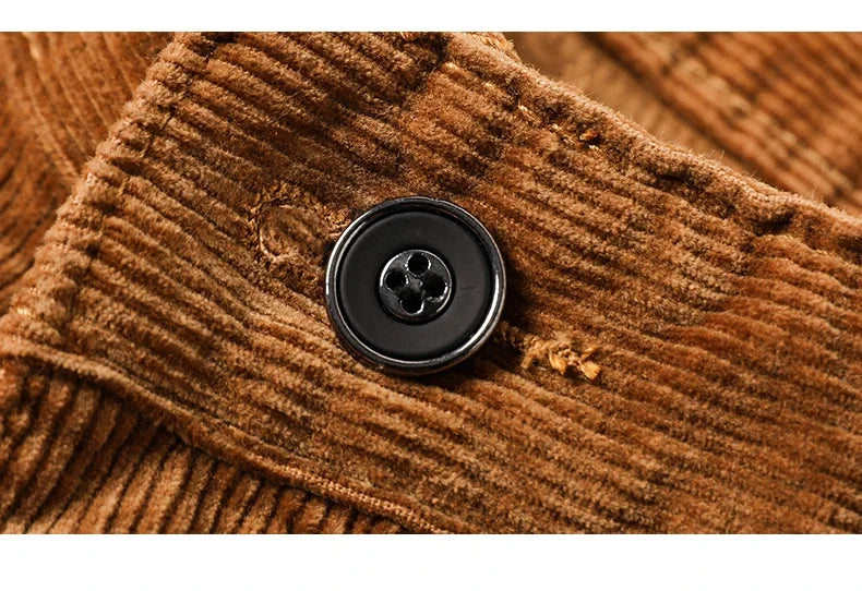 Winter Men's Fleece Corduroy Pants Warm Classic Casual Business Plush Thickened Business Trousers Male Brand Clothing