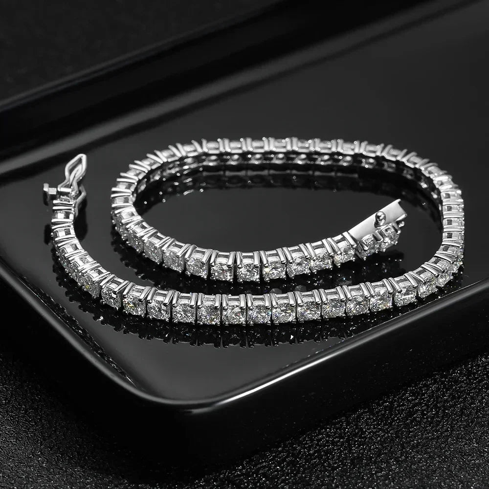 3-6.5MM Moissanite Tennis Bracelet for Women Man 925 Sterling Silver All Lab Grown Diamond Bracelets Wedding Clsssic Jewelry