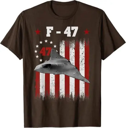 Funny F47 Fighter Jet MAGA Shirt F-47 Jet Fighter Aircraft T-Shirt Men's Fashion American Flag Graphic Outfit Maga Husband Gift