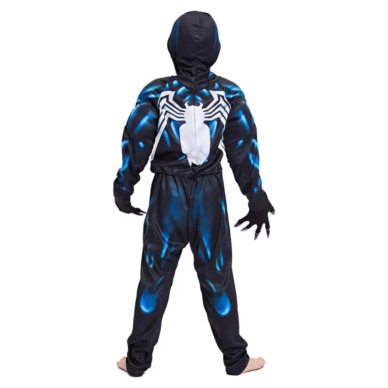 Venom Muscle Costume Cosplay Superhero Kids Suit Disguise Carnival Party Clothing