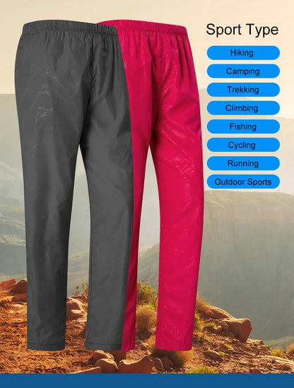 Waterproof Hiking Pants Unisex Camping Trekking Climbing Rain Pants Outdoor Sports Quick Dry Mountain Women Men Trousers