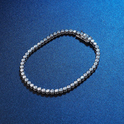 18k Plated 2mm Bubbles Moissanite Tennis Bracelet for Women Luxury Bangles 100% Sterling Silver 925 Full Diamonds Chain
