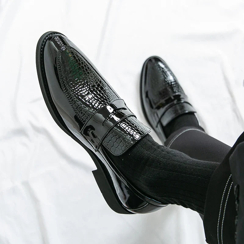 Loafers Shoes Men Color Blocked Business Casual Fashion Round Head Formal Wedding Shoes