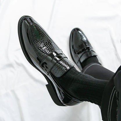 Loafers Shoes Men Color Blocked Business Casual Fashion Round Head Formal Wedding Shoes