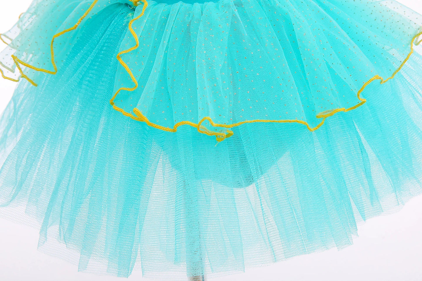 Princess Jasmine Princess Girl Ruffle Sleeve Ballet Dance Dress Tutu Skirt Short Skirt Ballet Performance Costume