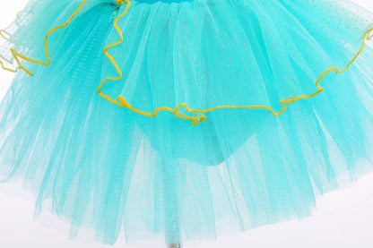 Princess Jasmine Princess Girl Ruffle Sleeve Ballet Dance Dress Tutu Skirt Short Skirt Ballet Performance Costume