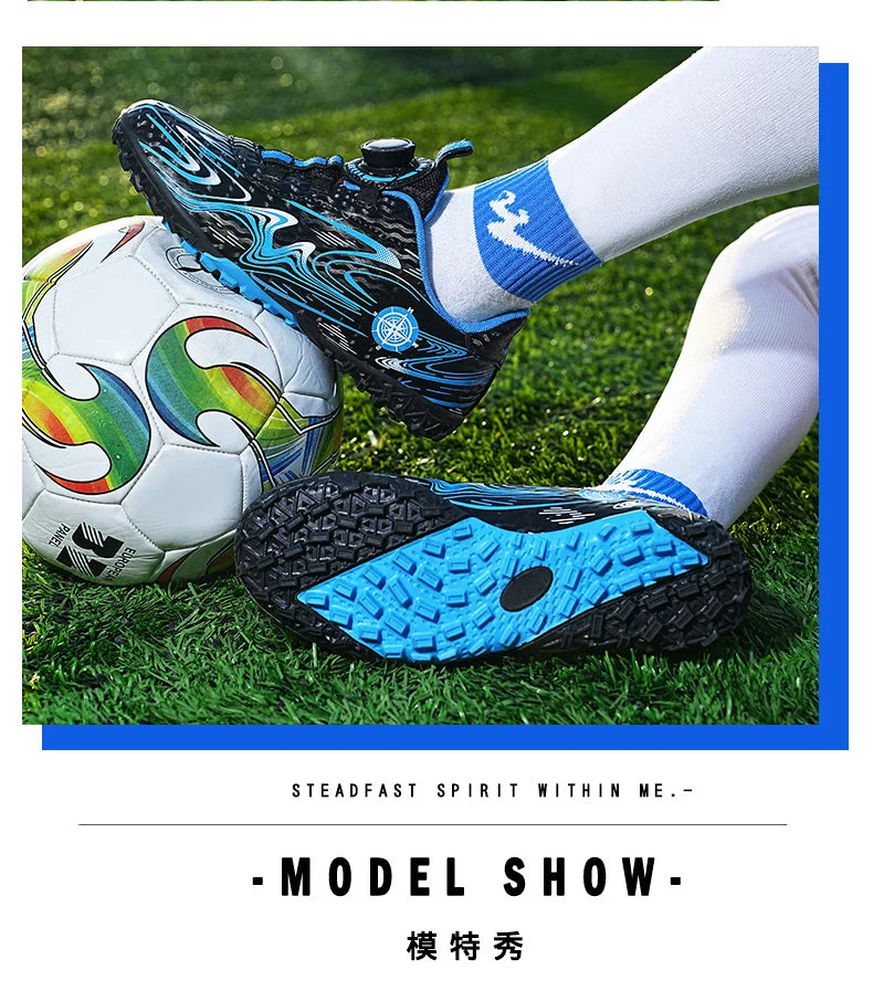 Kids Soccer Cleats Boys Girls Professional Football Shoes FG/TF Grass Training Non-Slip Athletic Sneakers Breathable Comfortable