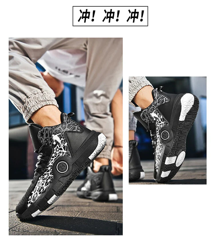 Kids Basketball Shoes Anti-slip High-Top Basketball Combat Boots Boys Girls Cushioned Trainers Children‘s Ankle Support Sneakers